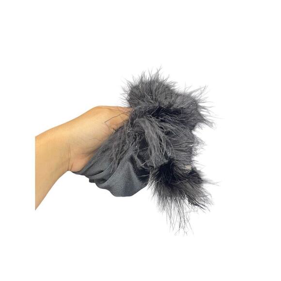 RK Evenings Black Faux Fur Collar Cuff Party Jacket Y2K Women’s Large? - Picture 3 of 9